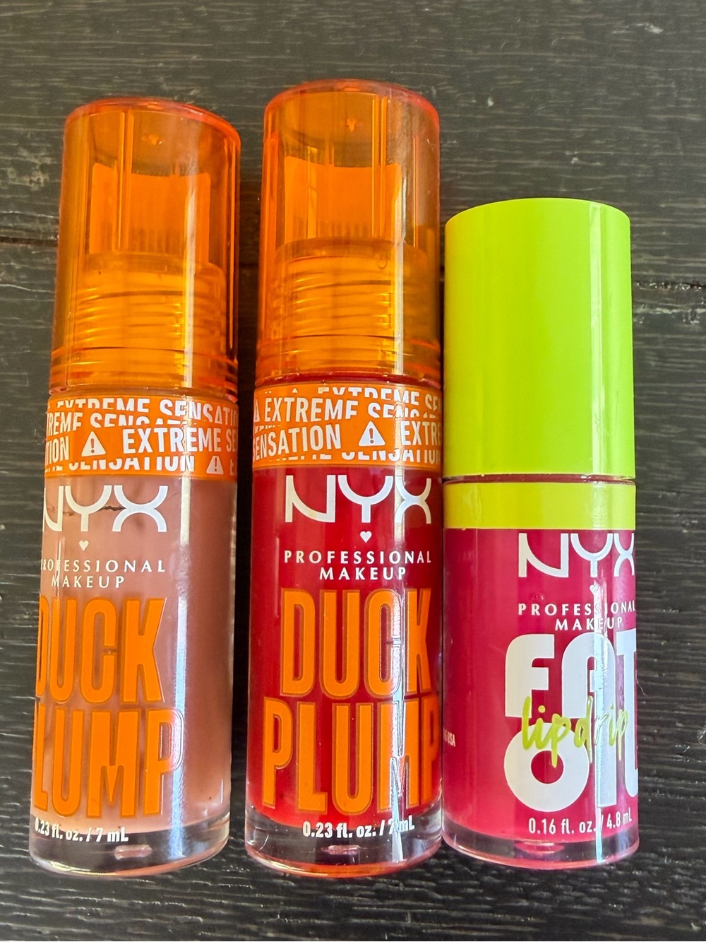 New NYX Lip Gloss Oil Bundle. 2 Duck Plump Glosses & 1 Fat Oil.  Sealed